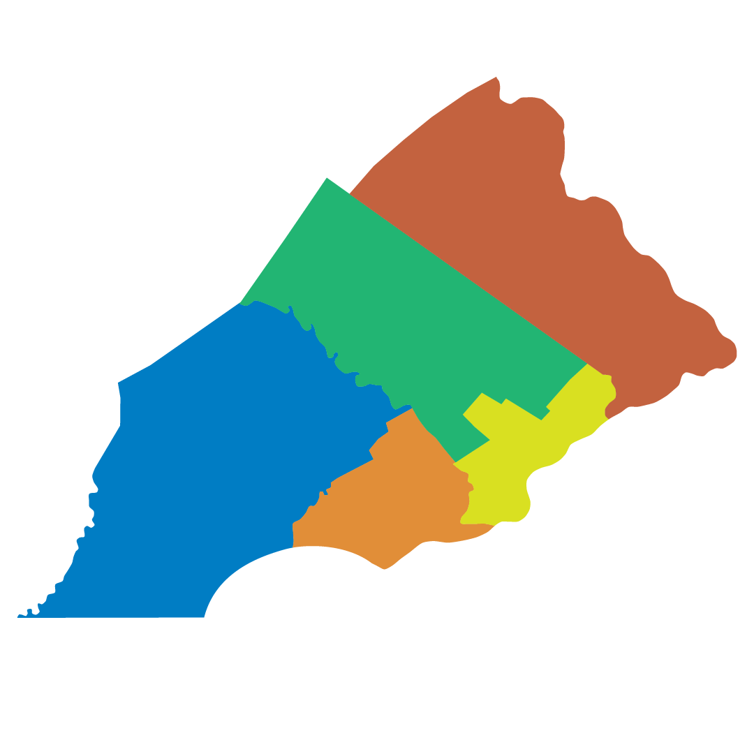 map of Southeast PA counties that include Bucks, Chester, Delaware, Montgomery, and Philadelphia